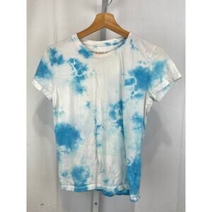 PRINCE PETER Size XS Collection Tie Dye Cotton T Shirt Short Sleeve Blue White